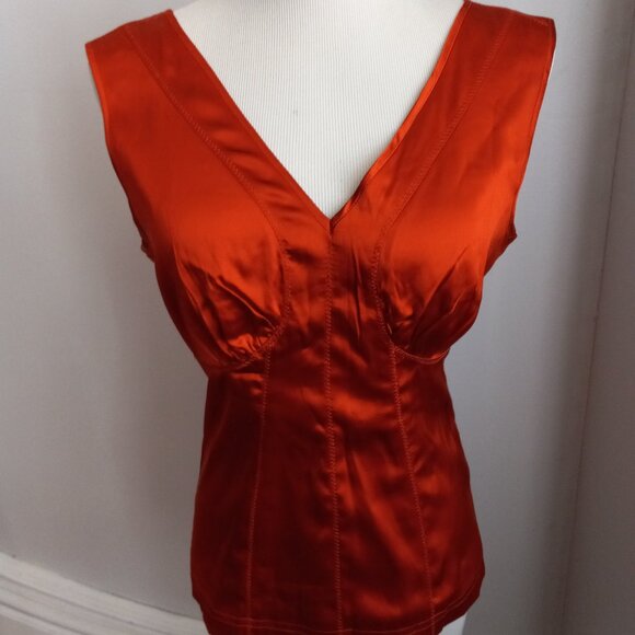 EXPRESS SILK ORANGE SLEEVELESS TOP 10 NWT - Picture 6 of 11